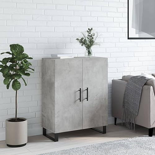 HETFTJN Sideboard, Waschbeckenunterschrank Nachtschrank Highboard Besenschrank Geeignet für Schlafzimmer Flur Badezimmer Dorm Betongrau 69,5x34x90 cm Holzwerkstoff