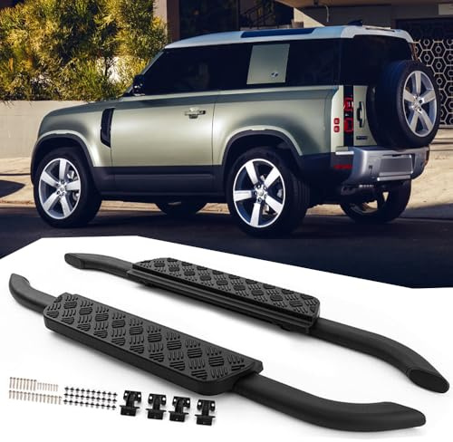 2 pezzi di Pedane Laterali per Land Rover Defender 90 2020-2025 Pedaliera in Alluminio Nera Accessori (con Staffe)