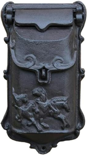 FLTRGO Post -Mailbox Auf Dem Post -Office -Mailbox, Gusseisen -Mailbox European Style Mailbox Small Iron Retro Retro Mounted Mailbox Montiert ~/
