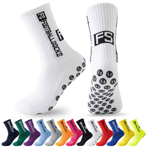 MPXEAVG 3 Paires Chaussette Foot Antidérapante, Chaussettes Antidérapantes Homme, Chaussettes Sport Homme 37-45, pour Football, Basket-ball, Course
