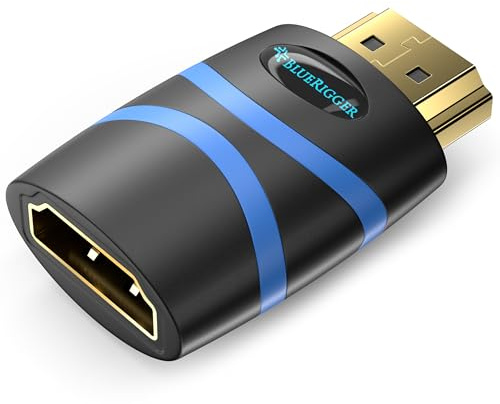 BlueRigger HDMI CEC Less Adapter (4K UHD, ARC, Ethernet, Stecker auf Buchse CEC Blocker) - Kompatibel mit HDTV, TV Stick, Chromecast, Nintendo Switch, Xbox, PS5, PC, Soundbar - 4 Stück