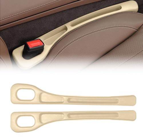 COSEN Aufbewahrungsbox für Autositze, 2025 Neu Autositz Gap Organizer Storage Box, Universal Autositz Lückenfüller Organizer Car Seat Gap Filler für Kleinigkeiten Handys Car Seat Gap (Beige, 2PC)