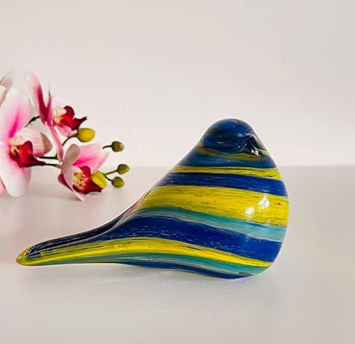 DECRZPB Handgemachte Glas farbige Vogel Elster Taube Figur geblasen Kristallglas Glasur Briefbeschwerer Ornament Geschenk Tisch Home Decor