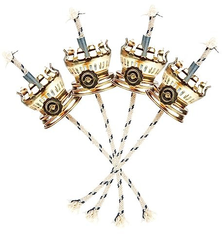 Cabilock 4pcs Retro Kerosene Oil Lamp Burner Metal Wick Holder Replacement Oil Lamp Parts and Home Lighting Accessories