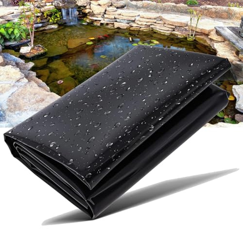 Dtyubfg Etang Liner Noir Bassin Poisson Jardin Liner Bâche de Bassin, 4mx6m 5mx6m Bâches Souples pour Bassin D'agrément en Bâche D'étanchéité HDPE pour étang Extérieur Bassin