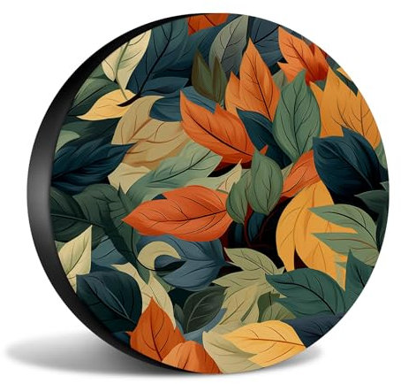 Ersatzradabdeckungen Tropische Blumen Und Blätter Wasserdicht Reifentaschen Staubdicht Reifenschutzhülle Für Truck Caravan Trailer 16 inch