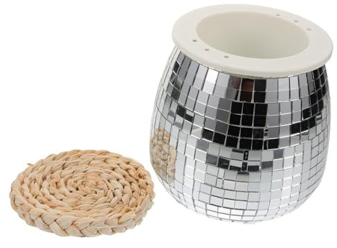 ibasenice Hanging Flower Pot Disco Ball Planter Mirror Surface Planter for Office Home