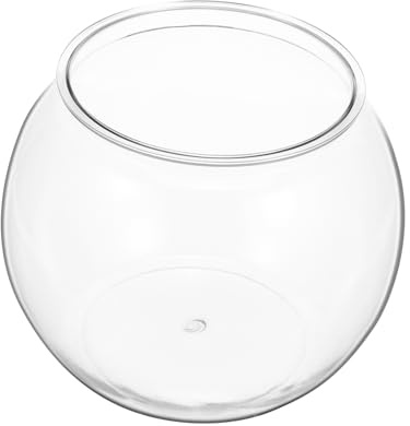 Luxshiny Transparenter Runder Aquarium Fischbehälter Bruchsicher Dekoratives Goldfisch und Betta Terrarium Modernes Schreibtisch Deko Element für Büro und Zuhause Langlebig Glatte