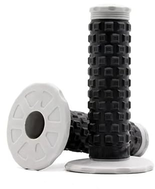 Puños de Motocicleta Dirt Bike de 7/8 con empuñadura de Goma para Manillar MX con Almohadilla Superior y Acelerador de 22 mm(Black-Grey)