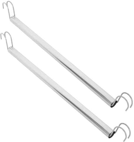 LABRIMP 2 Pezzi Barra Appendiabiti in Acciaio Supporto Robusto e Resistente per Guardaroba e Armadio Ganci Integrati per Pesanti Montaggio Rapido Attrezzi per Camera e Bagno