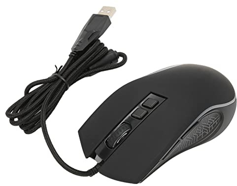 XUXHOU RGB trådspel anslutna 4 DPI PICCON PCC PC PC MOUSE för spelkontor (BLACK)
