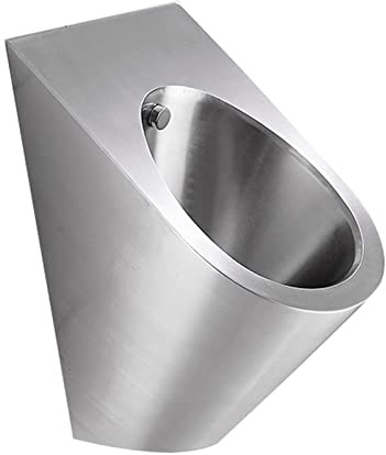 Urinario de pared con barra de acero inoxidable 304 y sensores integrados. Inodoros de pared con desagüe y tuberías para reformas del hogar, hoteles, clubes y baños públicos.