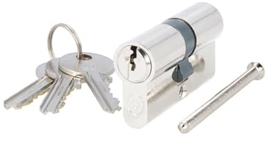 MS Beschläge Profilzylinder Messing vernickelt – Sicherheits-Türzylinder mit 5-Stift-System, inkl. 3 Schlüsseln - Doppelzylinder Schließzylinder Zylinderschloss (gleichschließend, 30/30mm)