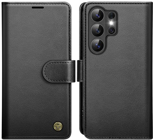AIMOYU for Samsung Galaxy S26 Ultra Case, Flip Wallet Leather Phone Case with [4 Card Slots] [Kickstand] [RFID Blocking] Magnetic Protective Shockproof Cover for Samsung S26 Ultra - Black
