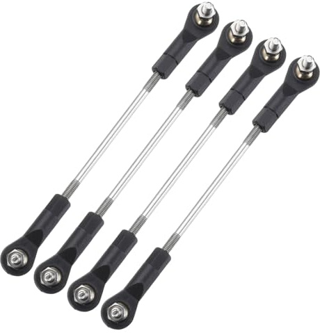 sourcing map 4Pc Adjustable Turnbuckles Camber Link 89-99mm Turnbuckle Rod | Steering Servo Linkage with M3 Ball Head Rod Ends for RC Car Replace Parts