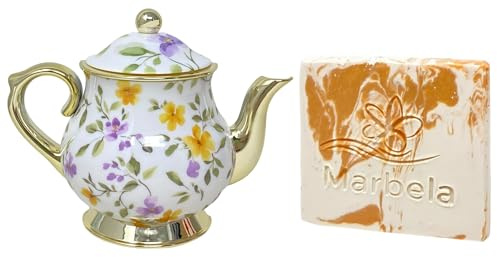 Bath & Body Works Teapot Scent Control Nightlight Wallflowers Fragrance Plug with a Peach Gardenia Sample Soap