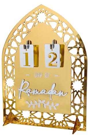 Ramadan Deko, Acryl Ramadankalender, Eid Mubarak Countdown Adventskalender für Zuhause, DIY-Eid-Mubarak-Dekoration