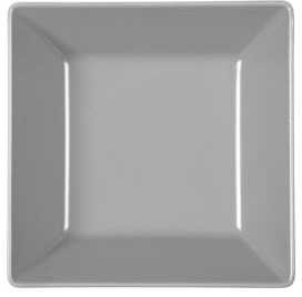 H&H Set 6 Piatti fondi quadrati Boston Osaka in Stoneware Grigio cm 17x17