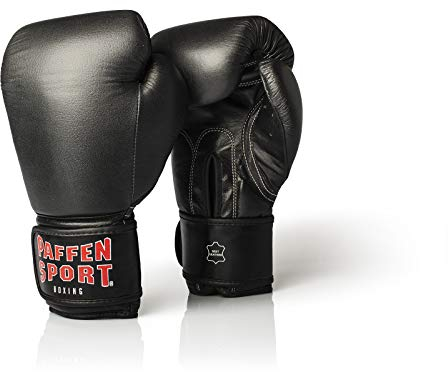 Paffen Sport KIBO Fight Echtleder-Box- und Kampfsporthandschuhe für das Sparring; schwarz; 12UZ