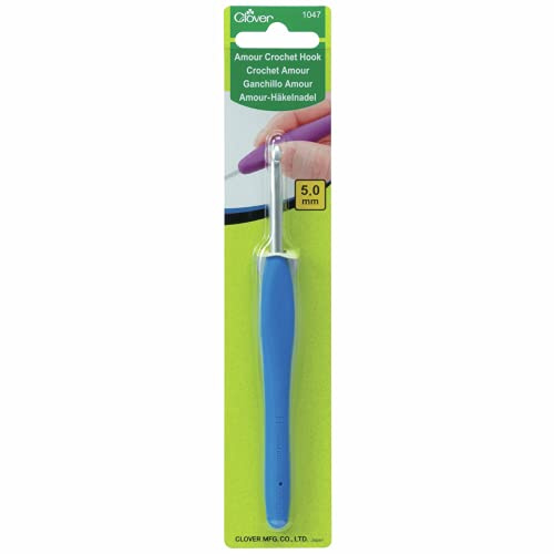 Clover Amour Häkelnadel, 5,00 mm, Blau