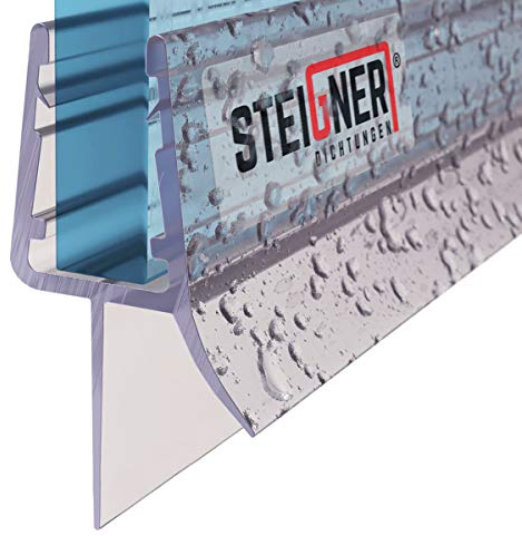 STEIGNER Guarnizione doccia, 70cm, per spessore vetro 7/8 mm, guarnizione dritta in PVC, UK33-08