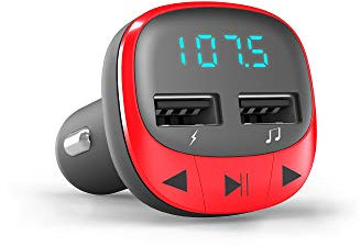 Energy Sistem Energy Car FM - Transmisor FM para vehículos (microSD, Carga USB, USB MP3) Rojo