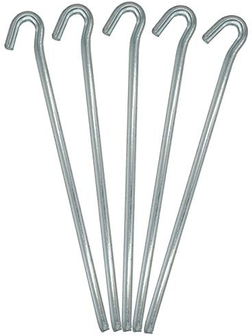 fiXte® 8 Pack of Steel Tent Peg Heavy Duty, 230mm x 4.5mm (9 inch) (8 Pack)