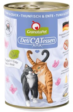 GranataPet DeliCATessen Thunfisch & Ente, 6 x 400g | Alleinfuttermittel, Getreidefrei, Ohne Zuckerzusatz, Taurin & Grünlippmuschel, Hoher Fleischanteil, Made in Germany