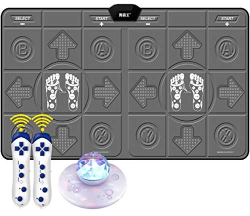 NANANA Drahtlose Doppeltanzmatten, Verschleißfeste Tanzschrittmatte Musikspielmatte Tänzer Decke Tv Somatosensorische Tanzmatten für Erwachsene Kinder,166x93cm,C