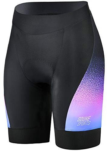 Souke Sports Damen Radlerhose mit 4d Gepolstert Sommer Kurz Fahrradhose