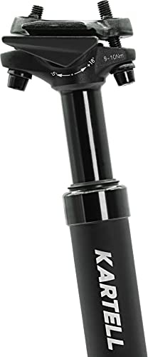 Kartell ® Federsattelstütze aus Aluminium | gefederte Sattelstütze für MTB, Trekking/City und E-Bikes | erhältliche Durchmesser 30.9 mm, schwarz