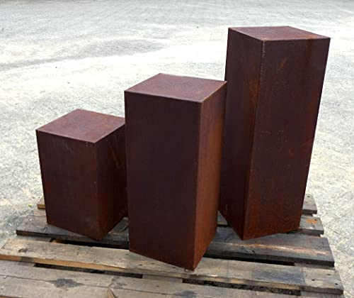 Edelrostsäule Stele Blumentopf Ständer Schlichtes Design (60cm)