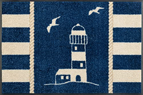 wash+Dry Fußmatte, Sea View 50x75cm blau, innen und außen, waschbar