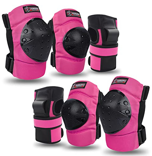 Adult & Kids Knee Pads Elbow Pads Wrist Guards Protective Gear Set for Skateboarding, Skating, Inline Skating, Roller Skating, Scooter, BMX Biking Cycling and Outdoor Extreme Multi-Sports
