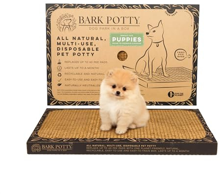 Puppy Bark Potty Natural Dog Potty for Small Dogs & Teething Puppies - Odor Neutralizing Reusable Indoor Solution for Apartments - Eco-Friendly Pee Pad Alternative - Standard 24x16