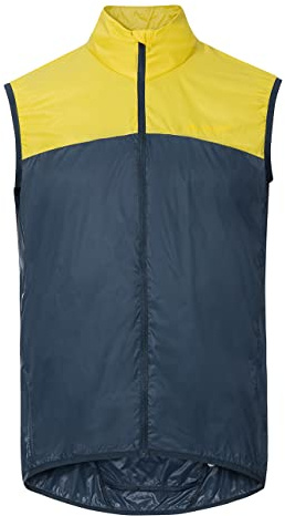 VAUDE Fahrradweste Matera Air Vest - ultraleichte Windweste Radsport Herren, wasserabweisende Weste Rennrad Herren, winddichte Sportweste reflektierend - dandelion, S