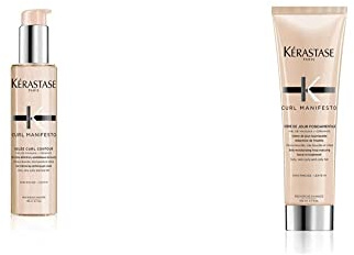Kérastase | Pflegende Gel-Creme, 150 ml & Kérastase | Crème De Jour Fondamentale Creme, Feuchtigkeitsspendende Anti-Frizz-Pflege, Für lockiges und krauses Haar, Curl Manifesto, 150 ml