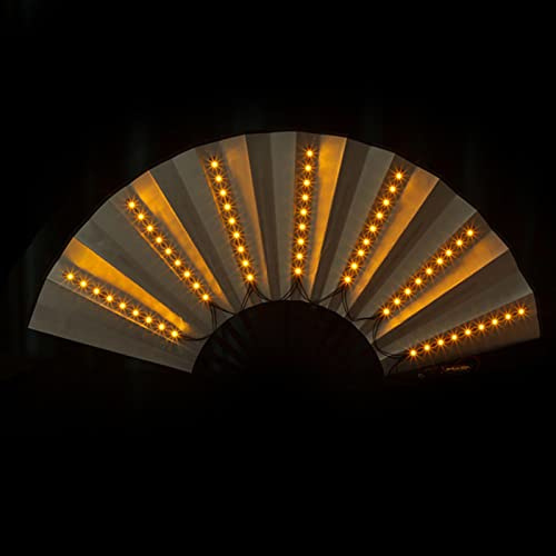 Chaies Faltbarer -Fächer Mit Licht, Batteriebetriebene Led Großer Faltventilator - Großer Faltbarer Fächer Für Raves, Performance-Show- -Fan, Tanz-Fan, Faltventilator Handfaltventilator Handfächer
