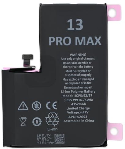 OnlyTech - Batterie Premium de Remplacement pour iPhone 13 Pro Max - 4352mAh - avec adhésif