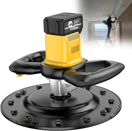 Ponceuse Électrique Multifonction pour Cloisons Sèches, Malaxeur de Ciment Portable, Supporte le Réglage de la Vitesse à 6 Vitesses, Machine à Plâtrer les Murs avec Batterie de 20000mAh