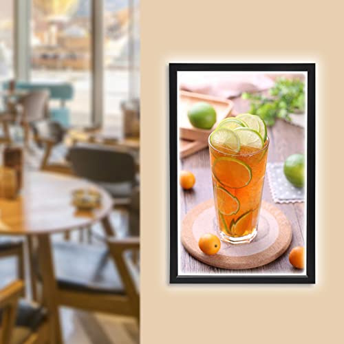 18x24 Led Movie Photo Poster Frame ，Rectangular Aluminium Wall Mounting Art Picture Frame Light Box Sign Holder Display-Us Stock (Black)，Backlit Frame for Wall Artfor Movie Poster Advertising Display
