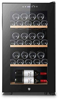 Suuim Enfriador de Vino termoeléctrico de 84 L, refrigerador para Vino de Funcionamiento silencioso, refrigerador para Vino pequeño Independiente, Temperatura Digital con Panel táctil