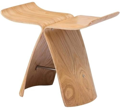 ASIAD Butterfly Hocker, Holzschuhe Hocker, Bent Wood Style, Braun