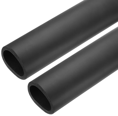 sourcing map Rohrisolierung, Schaumstoffrohrisolierung, 50 mm, Innendurchmesser: 64 mm, Außendurchmesser: 61 cm, Wärmeerhaltung für Frostschutz-Isolierung, Griffgriff, Schwarz, 2 Stück