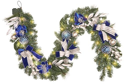 Weihnachtsgirlande Silber und Blau