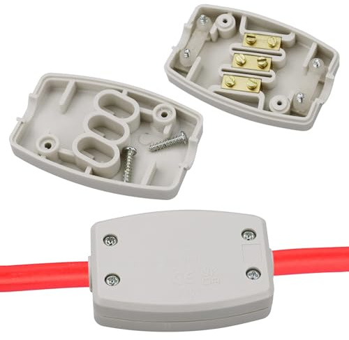3 Pcs Terminal Electrical Junction Box, Cable Joiner Box, Flex Connector 250v 13Amp Cable Joiner Box Flex Erminal in-line Connector Connect for Outdoor Connector Electrical Power and Automotive Wiring