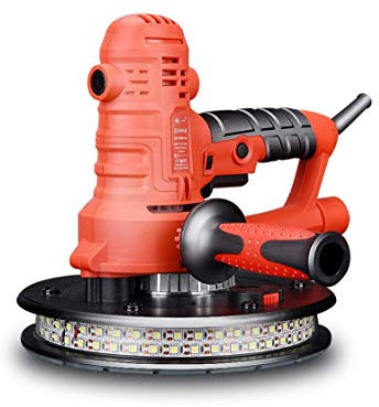UKLSAMZR Ponceuse à Disque pivotante Variable pour cloisons sèches 800 W avec poignée auxiliaire/lumière LED/Fonction d'absorption de la poussière, pour Le Polissage des Murs, Fonctionnement Efficace