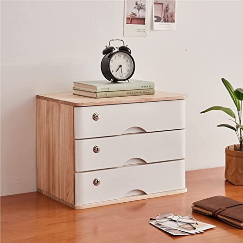 Schreibtisch-Aktenschrank aus Holz mit abschließbaren Schubladen, Bürobedarf, Aufbewahrungsbox (1/2/3/4 Ebenen), Farbe: C