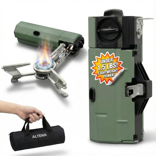 Portable Butane Gas Stove for Camping, Outdoor, and Indoor Cooking, Compact Lightweight Single Burner with Carrying Bag for Travel – by Altena