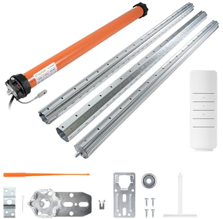 3T-MOTORS Funk-Rollladenmotor Komplettset mit Fernbedienung HSZ1, SW60 Welle 3,50 m, 3T45-40RX (Zugkraft 40 Nm/80 kg) mit mechanischen Endschaltern, bidirektional, Rollladenantrieb